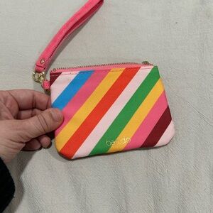 Striped Wristlet Card Holder Ban.do EUC